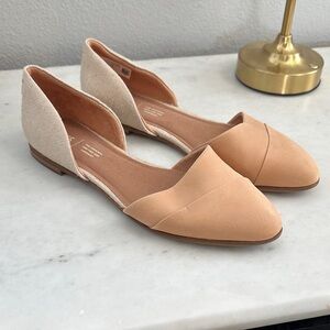 Toms Tan and gold Flats for Women